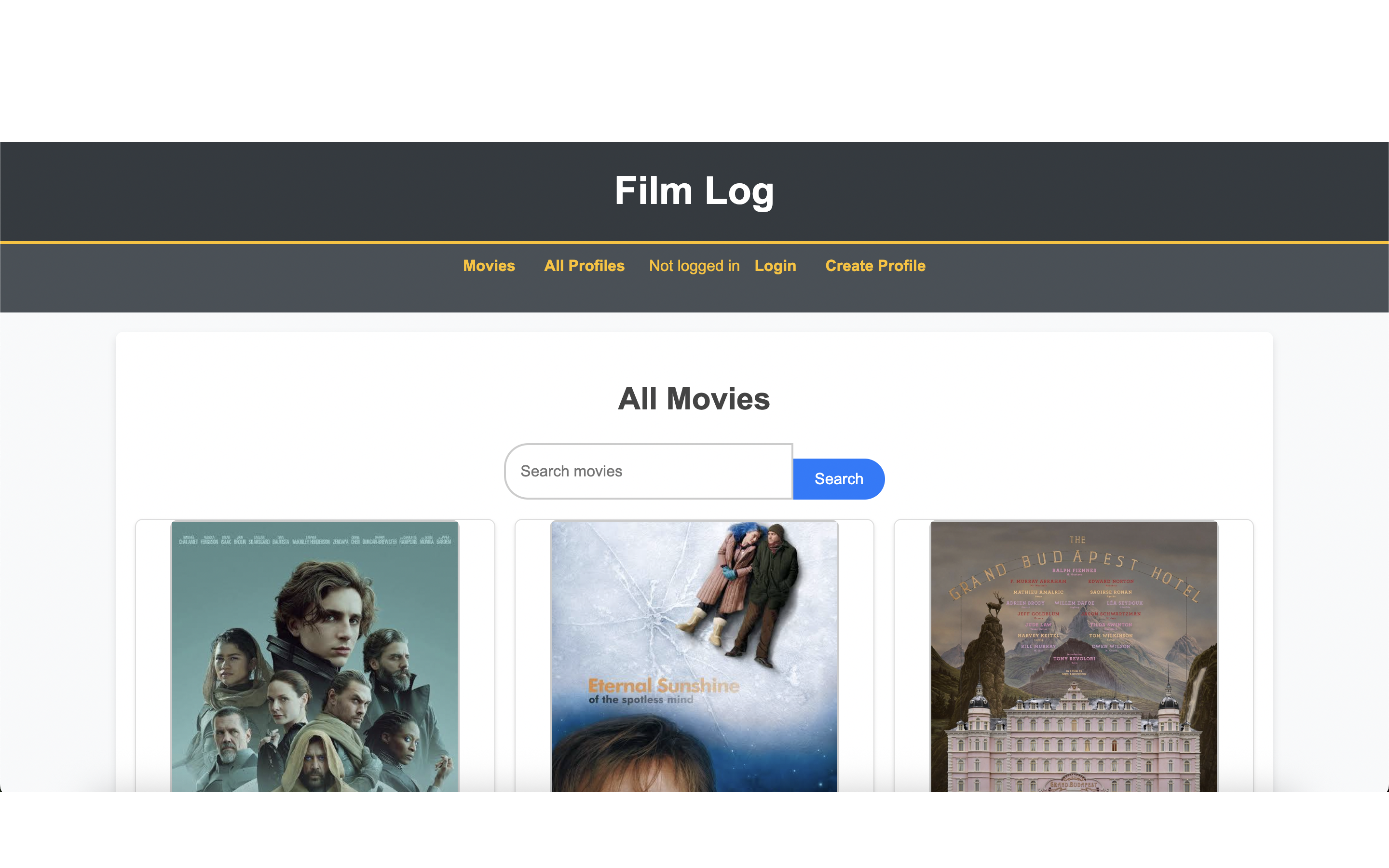 Film Log preview
